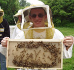 student holding hive