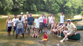 canoe trip group photo