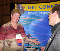 NPMAs Kathy Heinsohn talks with Rose Pest Solutions Russ Ives.
